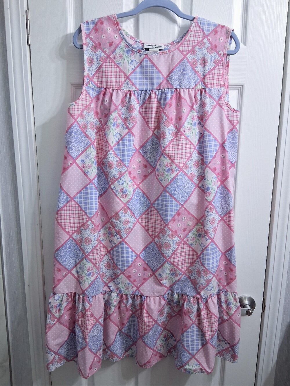 Anthony Richards Nightgown Sleeveless Pocketed Cotton Blend Large